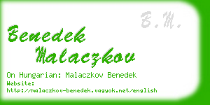 benedek malaczkov business card